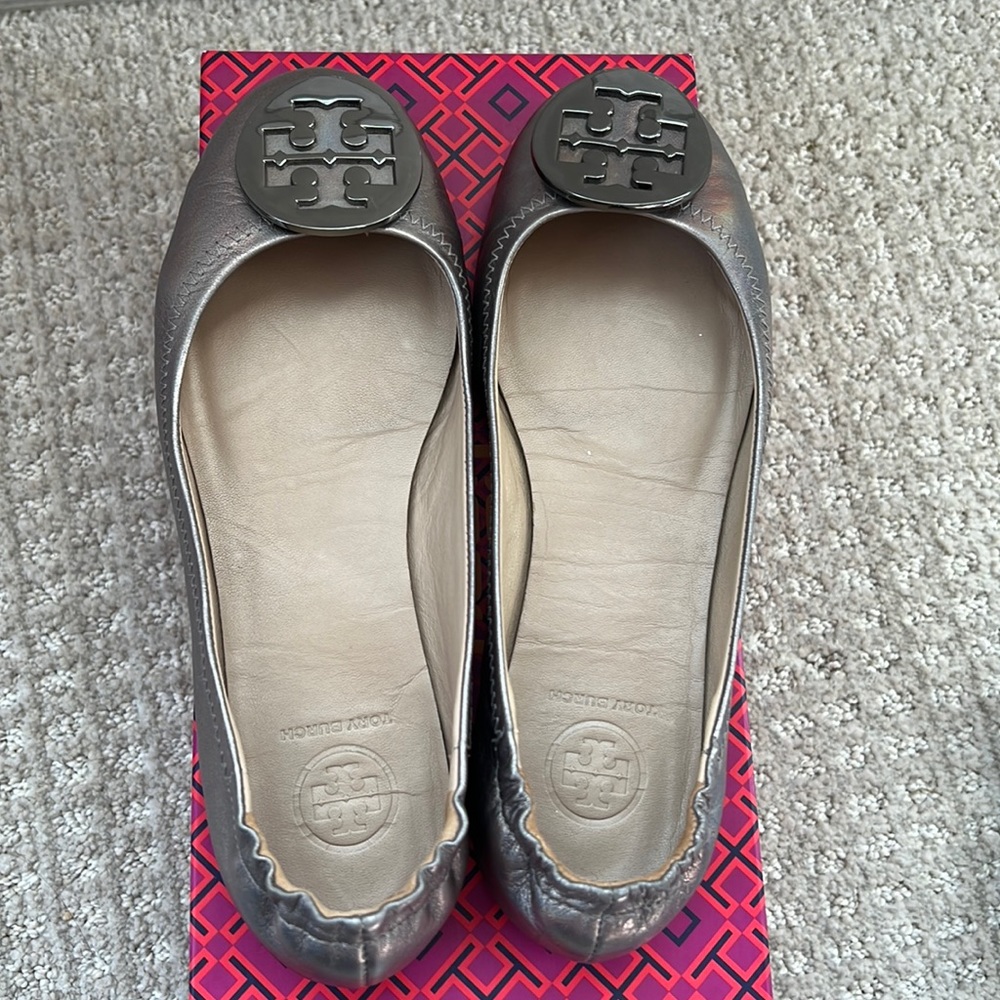Tory Burch Miller Flats- Gun Metal
